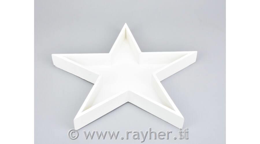 Lesen pladenj, zvezda, bel, 29cm x 3,2cm