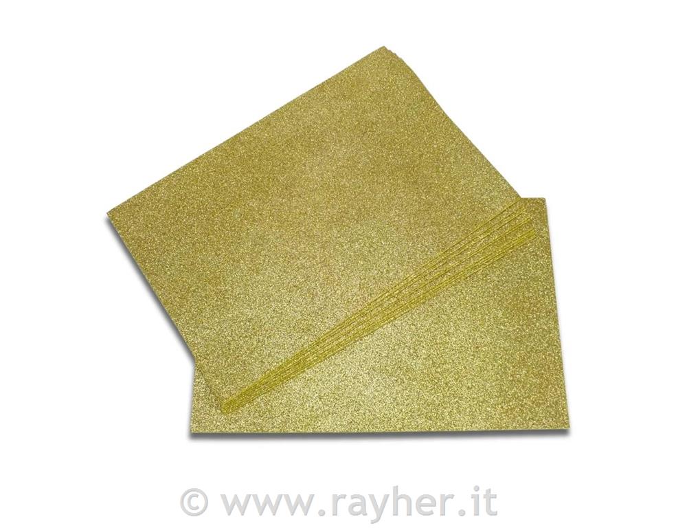 Penasta guma z bleščicami A4, zlata