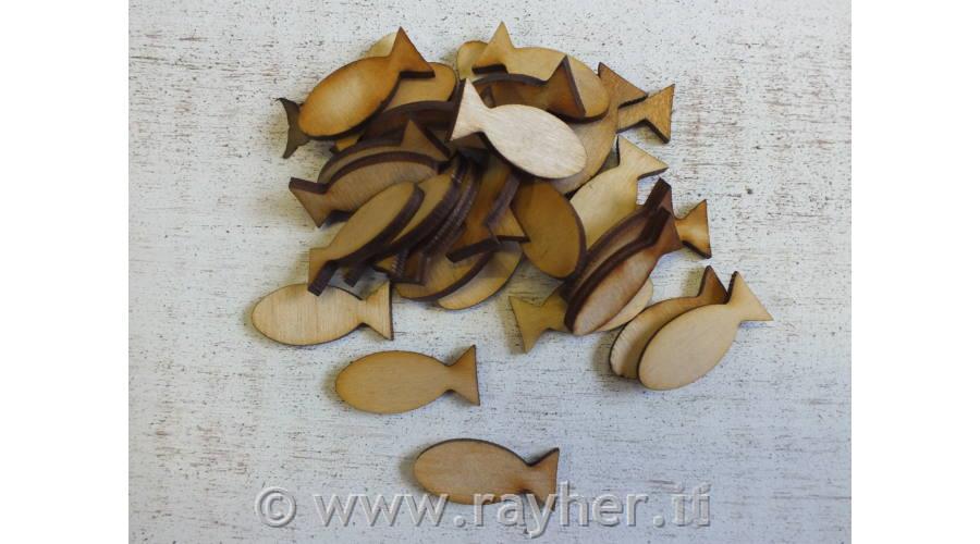 Decorazione legno, pesce, set 30