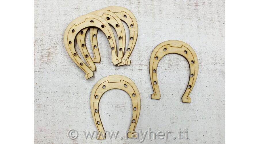 Leseni okraski, Podkev, 8cm, set 5