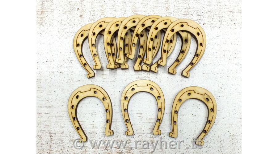 Leseni okraski, Podkev, 5cm, set 10