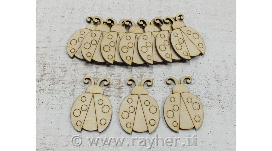Coccinelle in legno, set10