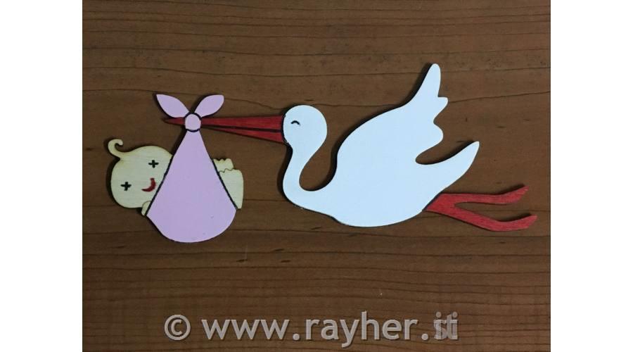 Lesen okras, Štorklja z dojenčkom, 21cm