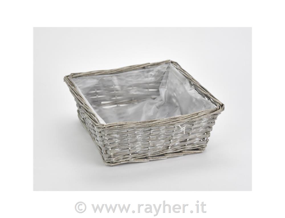 Košarica sivo bela, 26x26cm