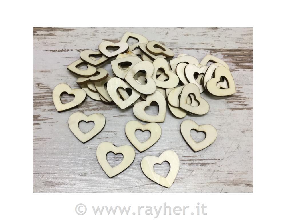 Leseni srčki, 3.3.5cm, set 10