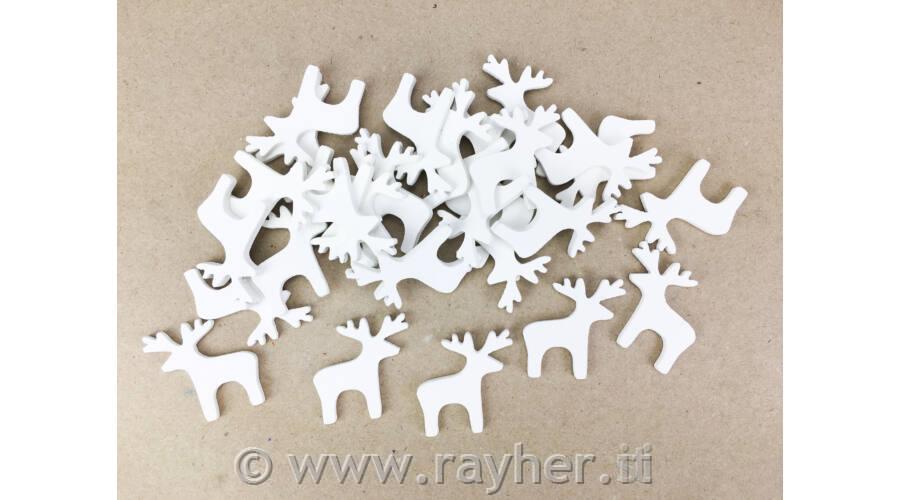 Leseni jelenčki, beli, 3cm, set 10