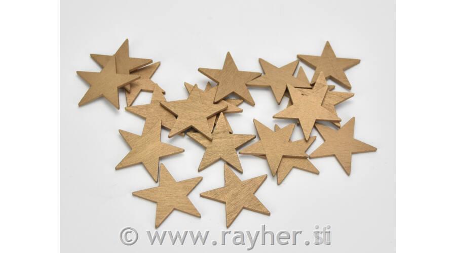 Lesene zvezdice, zlate, 4.5cm, set 10