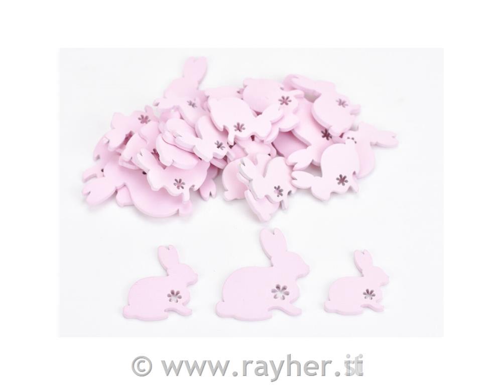 Leseni zajčki, roza, set 30