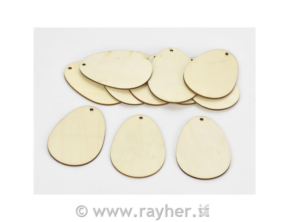 Lesena jajca, 10cm, set 5