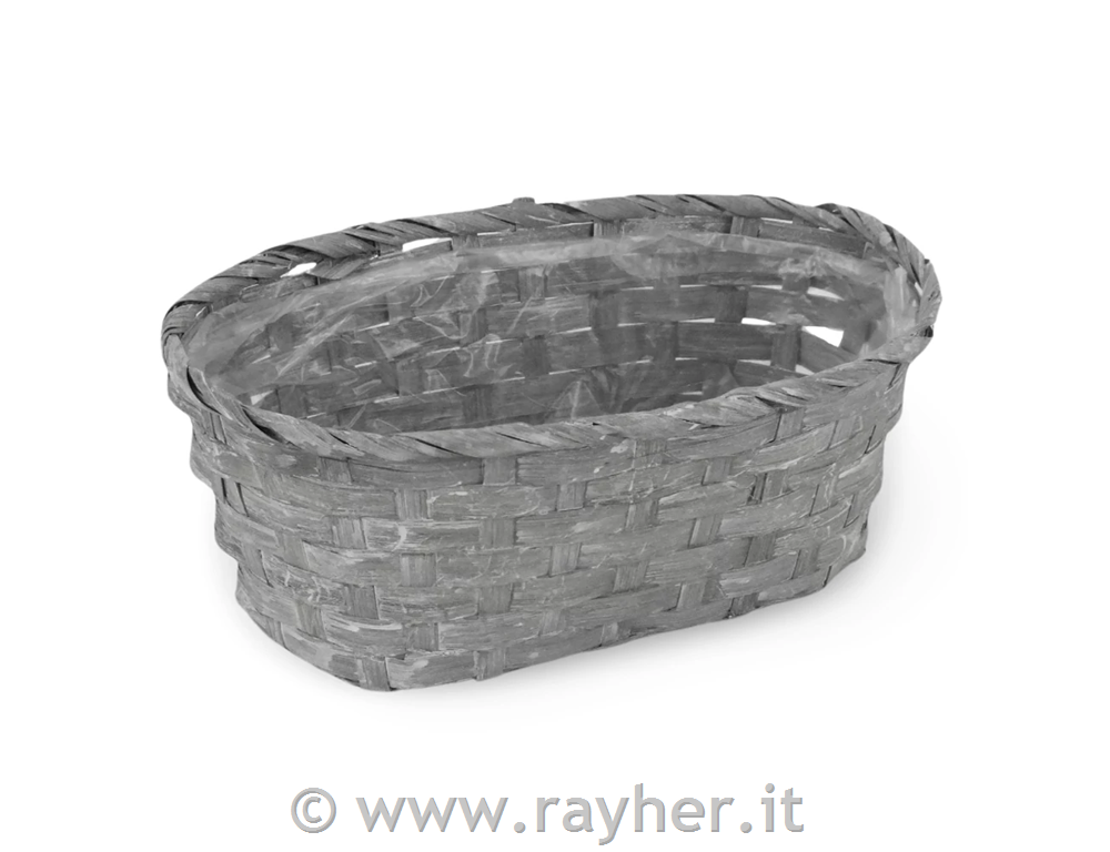 Cestino grigio, 16x24x9 c