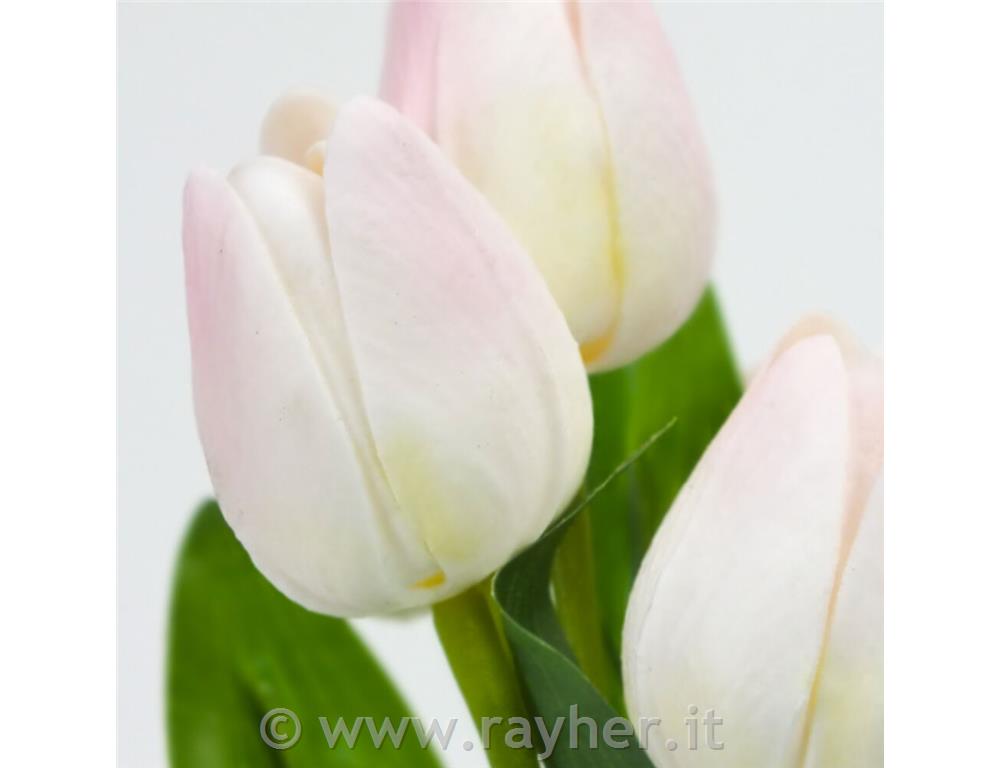 Šopek tulipanov, 5 cvetov, 30cm, sv.roza