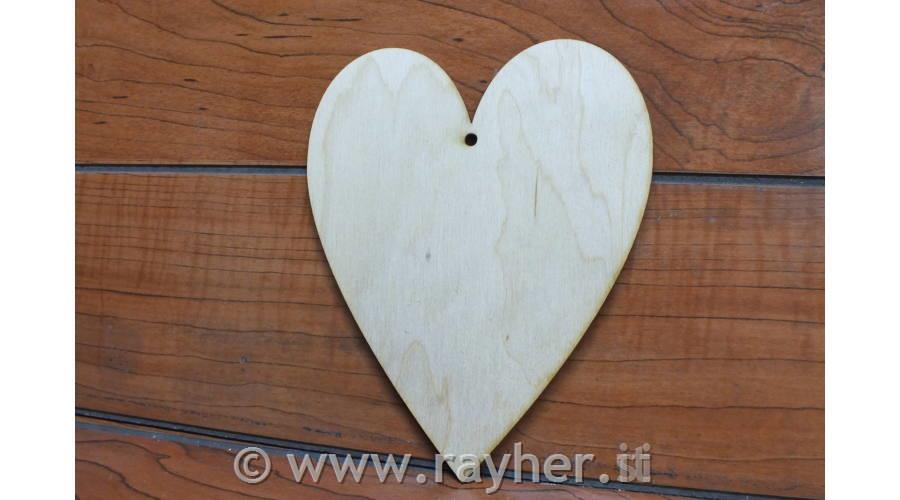 Ciondolo legno, cuore 15cm