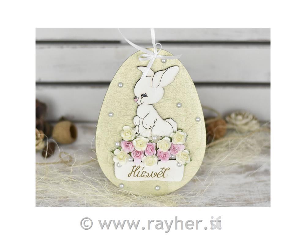 Coniglietti di legno, naturali, 8 cm