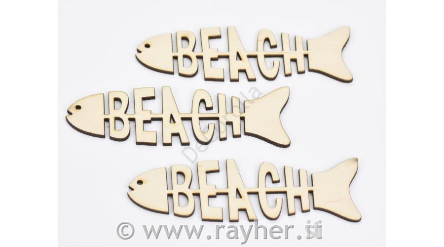 Pesce in legno, BEACH, 12cm