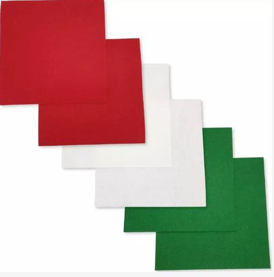 Feltro, rosso, bianco e verde