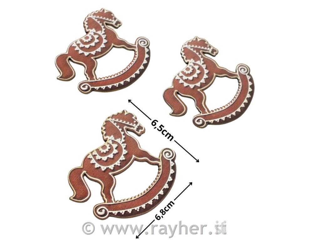 Decorazione in legno Cavallini, set 3