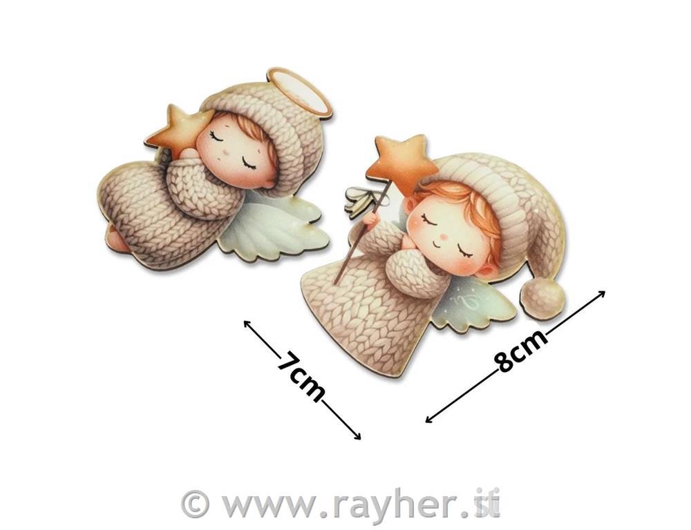 Decorazione in legno Angelo, set 2