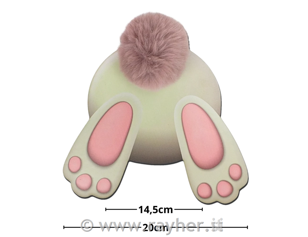 Leseni okras Zajček z roza cofom