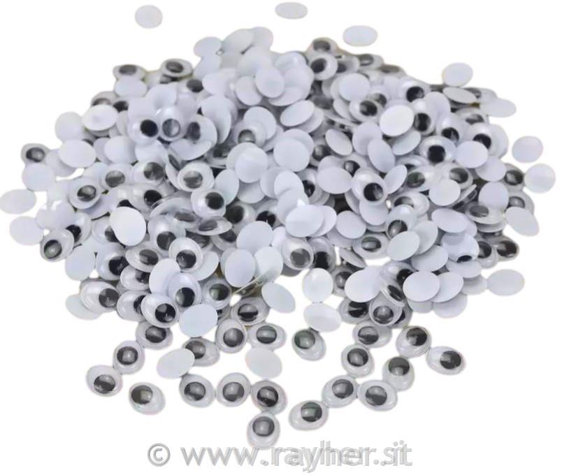 Očesa plastična, 10 mm, ovalna, 100 kom