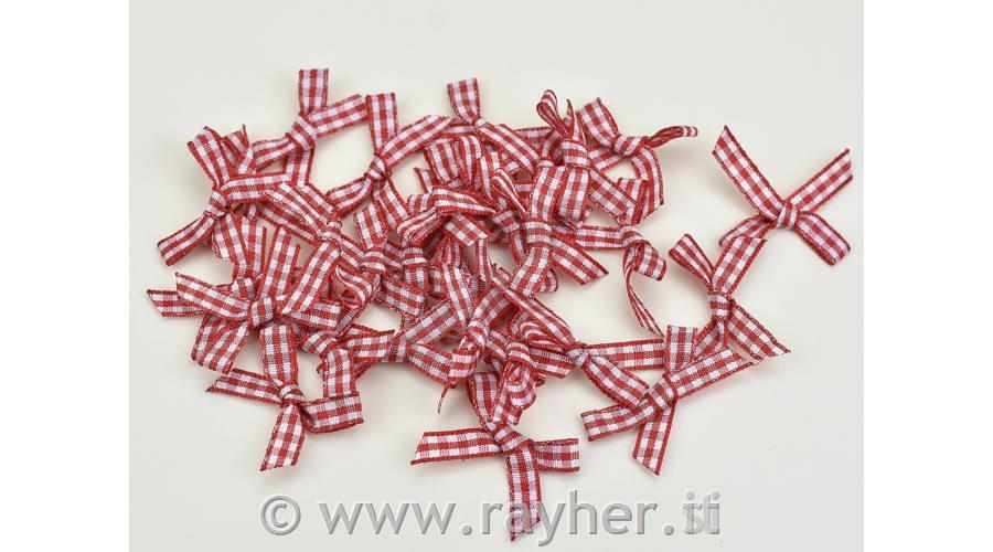 Fiocchi , rosso a scacchi, 3cm, set 20