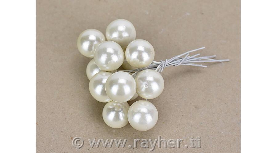 Frutti artificiali, bianco perla, set 12