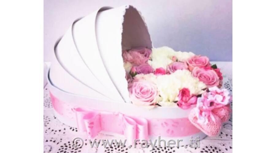 Scatola culla, rosa, 17x33,5x8cm