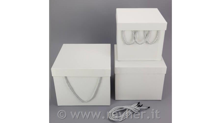 Scatola, cubo, bianca, L, 22x22cm