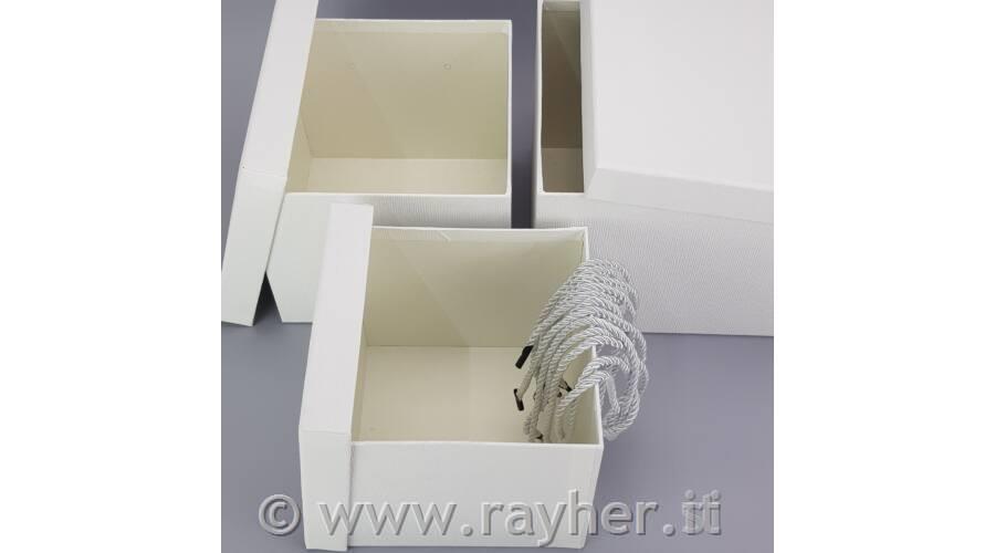 Darilna škatla kocka bela, S, 18x18cm, 1 kos