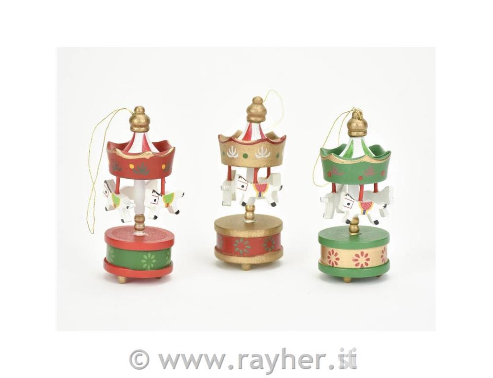 Decorazioni giostre rosso-verdi,set3