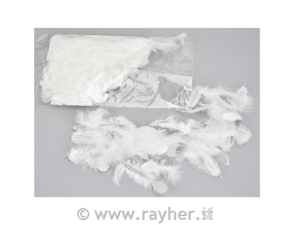 Piume, 7-8cm, 10g, bianche