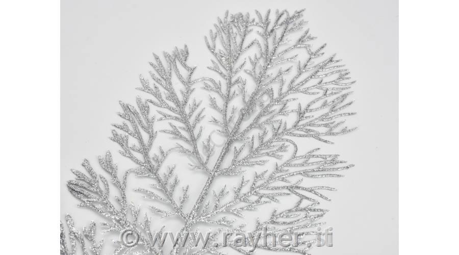 Veja z bleščicami, srebrna, 40x15cm, 10 kosov