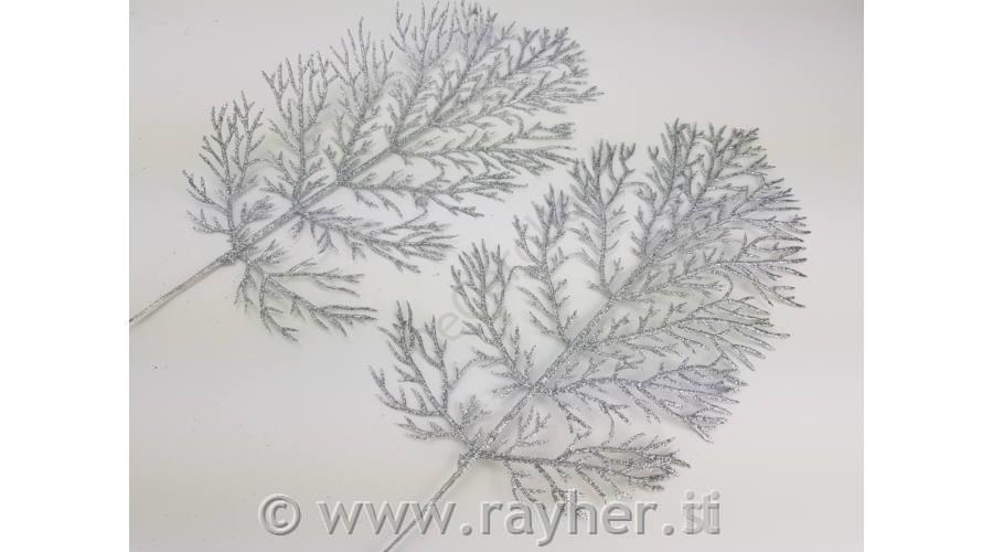 Veja z bleščicami, srebrna, 40x15cm, 10 kosov