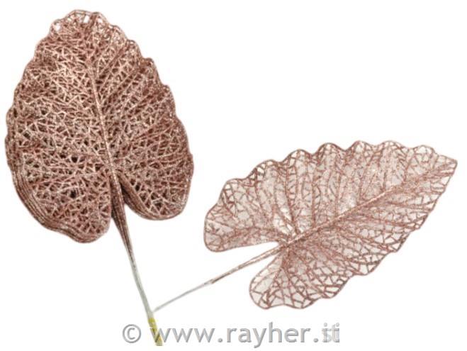 List z bleščicami, rose gold, 32x13cm, 10 kosov