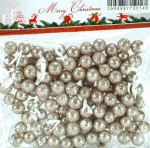 Dekorativne kroglice, 1cm, šampanjec zlate