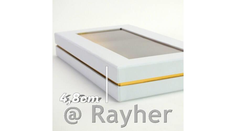 Darilna škatla bela, prozorn pokrov, 30x15.5cm