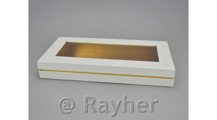 Darilna škatla bela, prozorn pokrov, 30x15.5cm