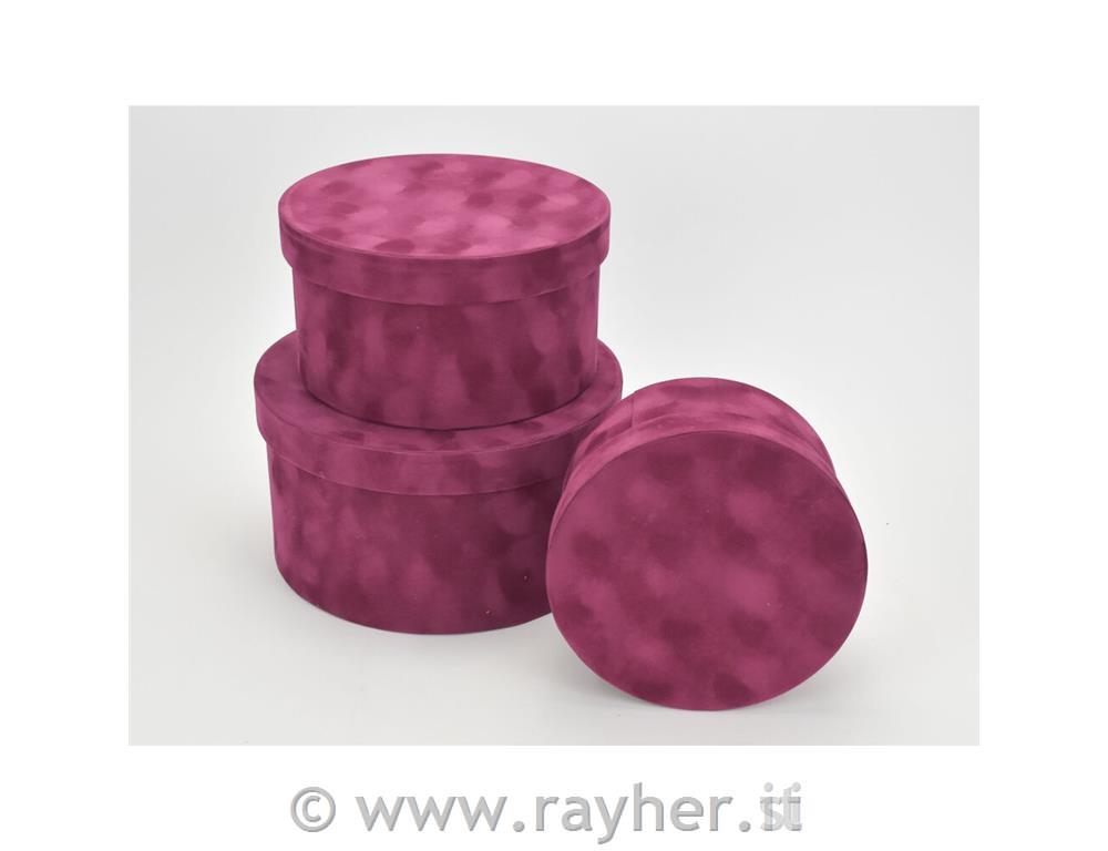 Scatola rotonda in velluto, rosso, M, 20