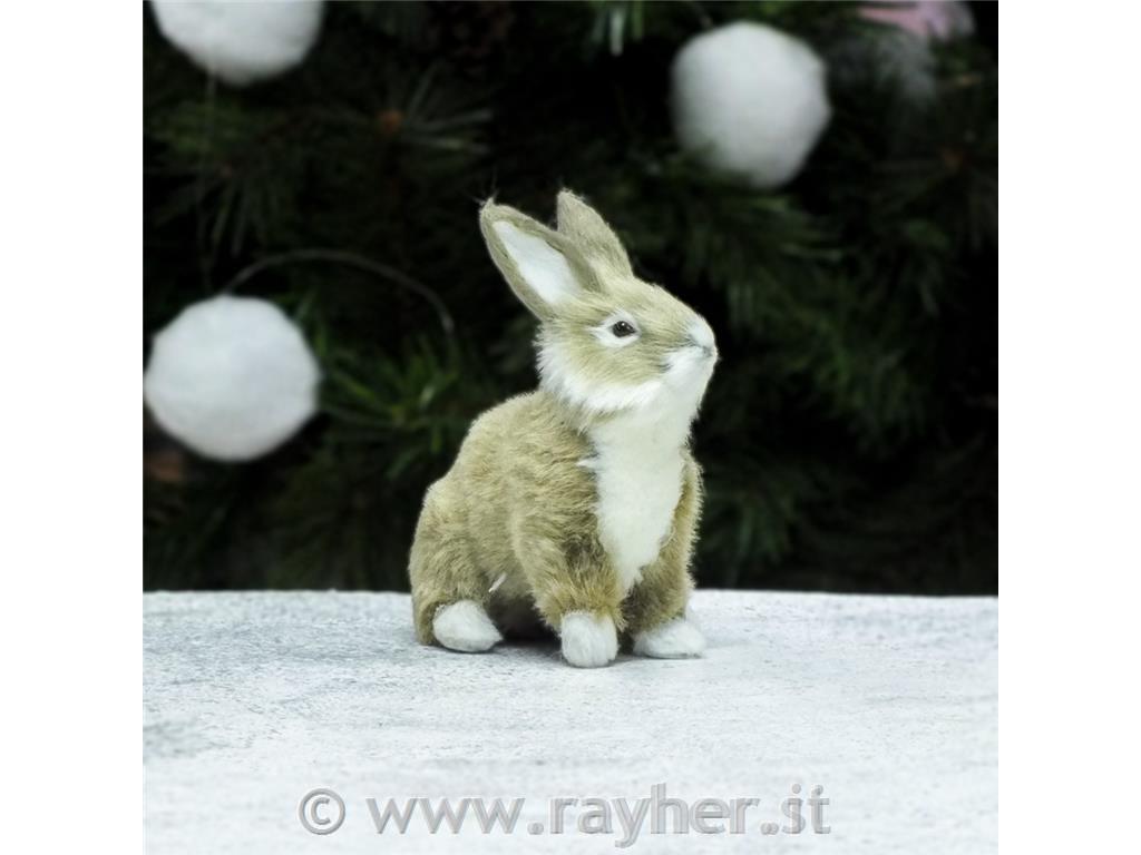 Zajček, 11cm, rjavo bel, premium kvaliteta