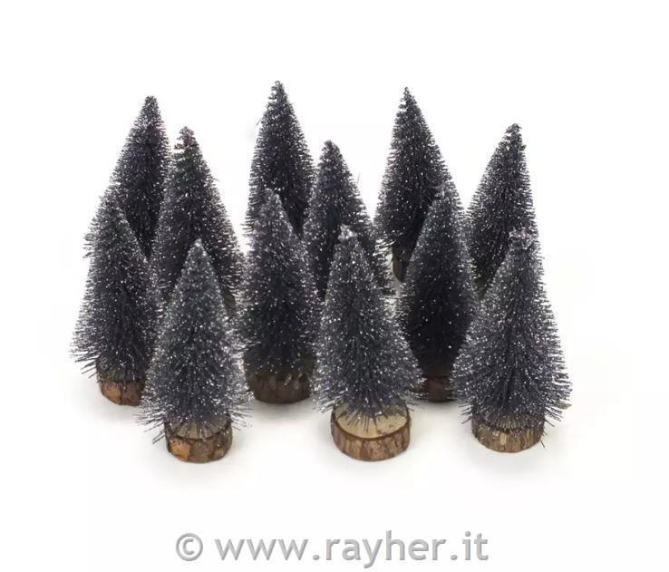 Abete innevato, 10 cm, 1 pz, antracite