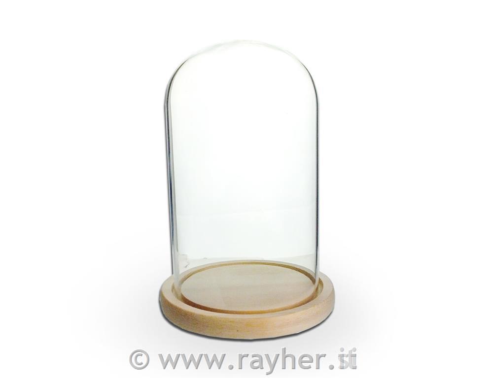 Steklena kupola z lesenim podstavkom
