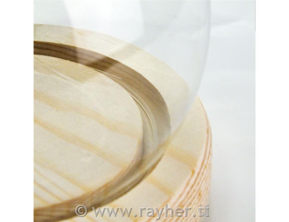 Steklena kupola z lesenim podstavkom