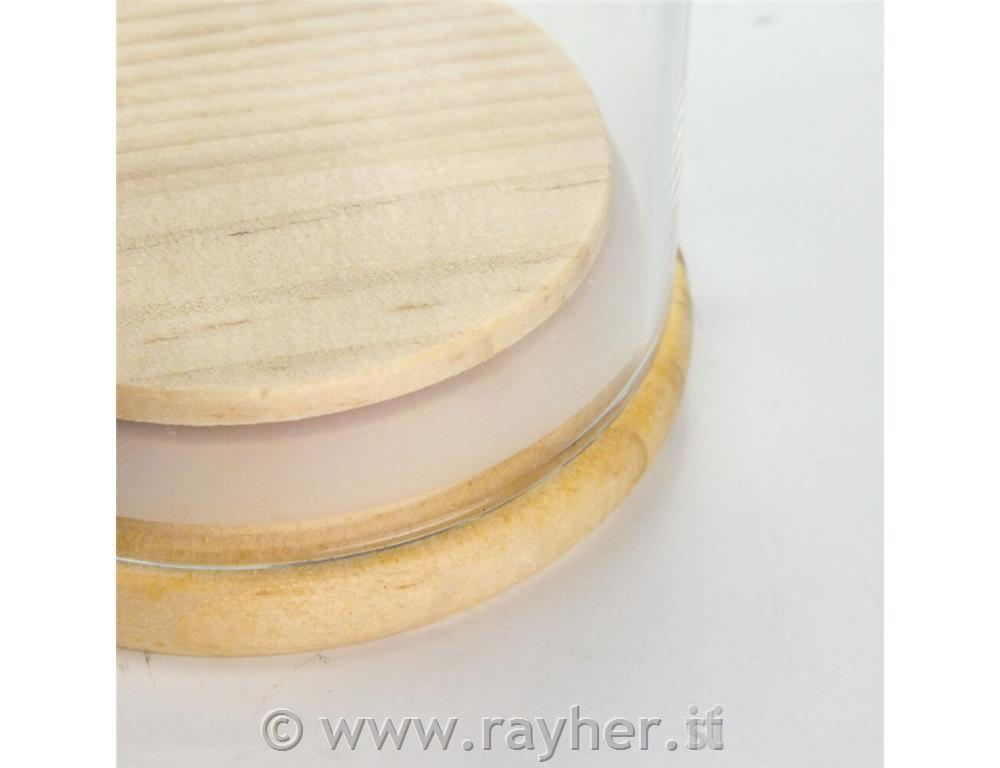 Steklena kupola z lesenim podstavkom