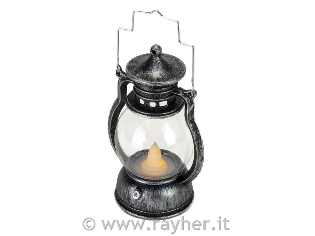 Lanterna LED, argento antico