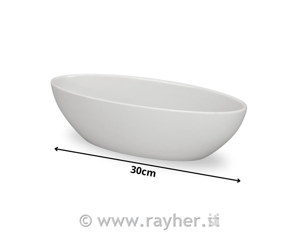 Decorative bowl, white, 30x8.5 cm