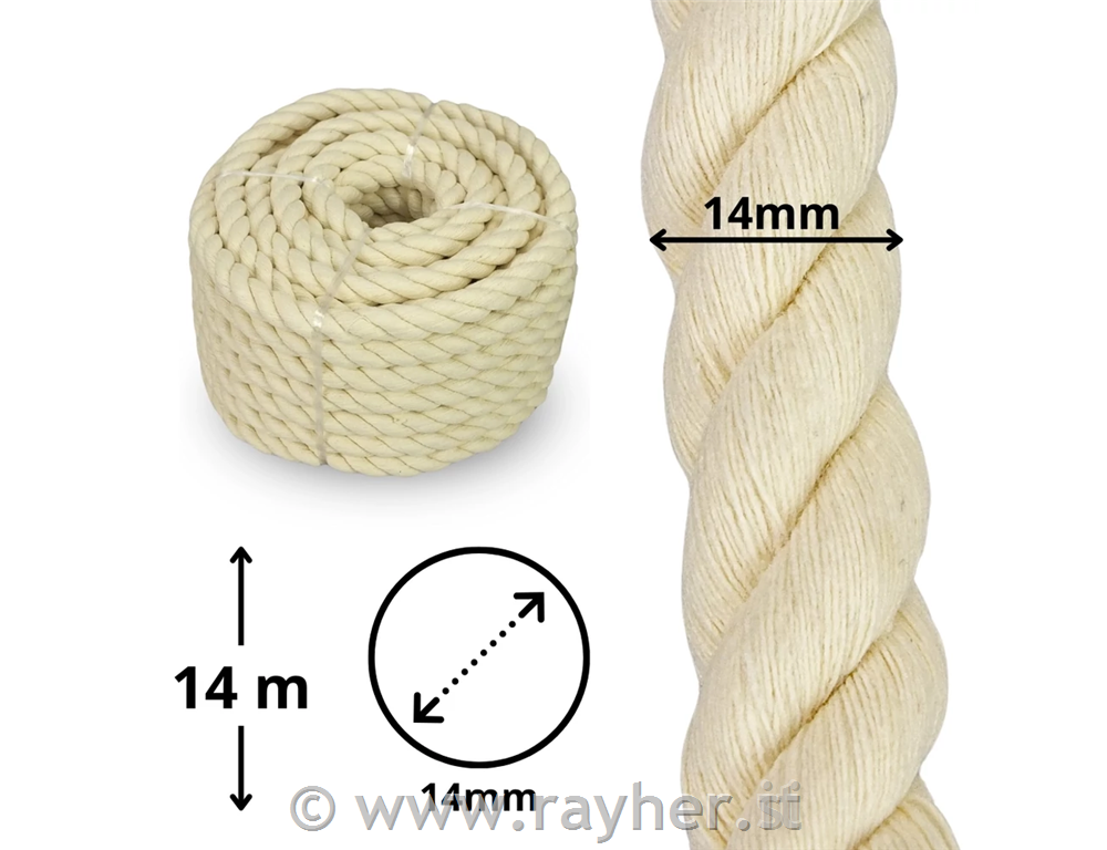 Cotton cord 14mm, 14m