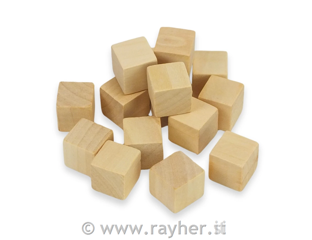 Lesene kocke, 2 cm, set 15