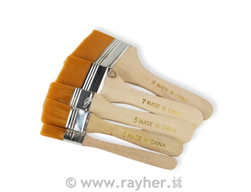 Čopiči, ploščati, set 5