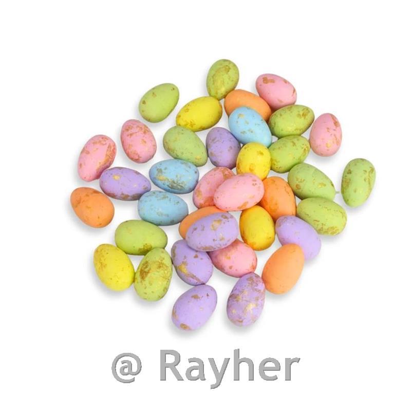 Uova colorate con foglia oro, 9 cm, set36