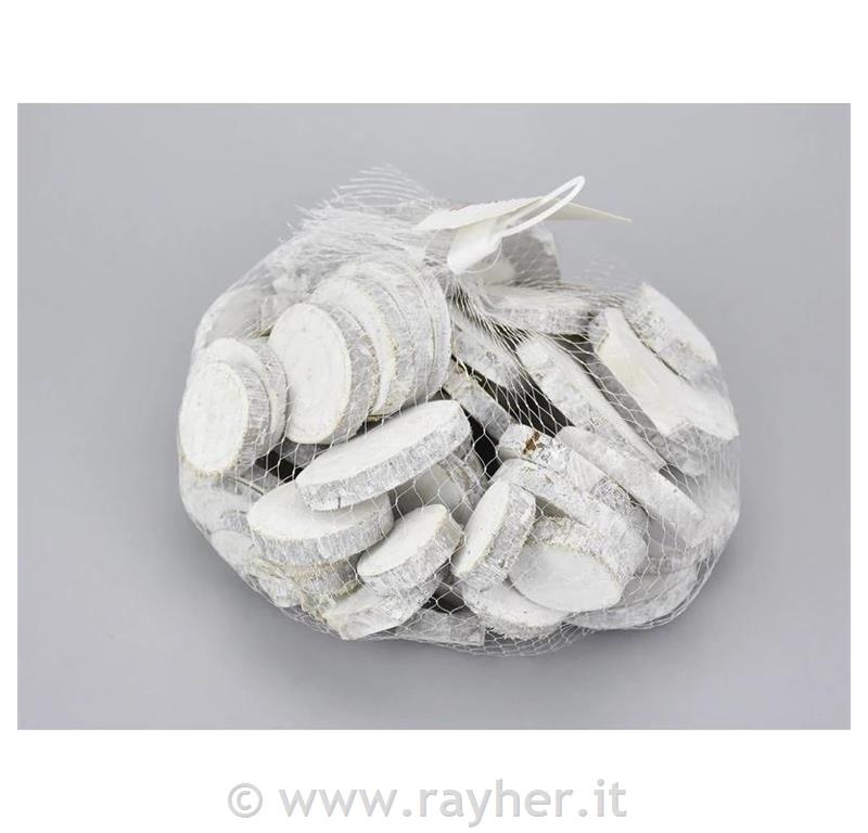 Pezzetti in legno, bianco sfumato 0,5kg
