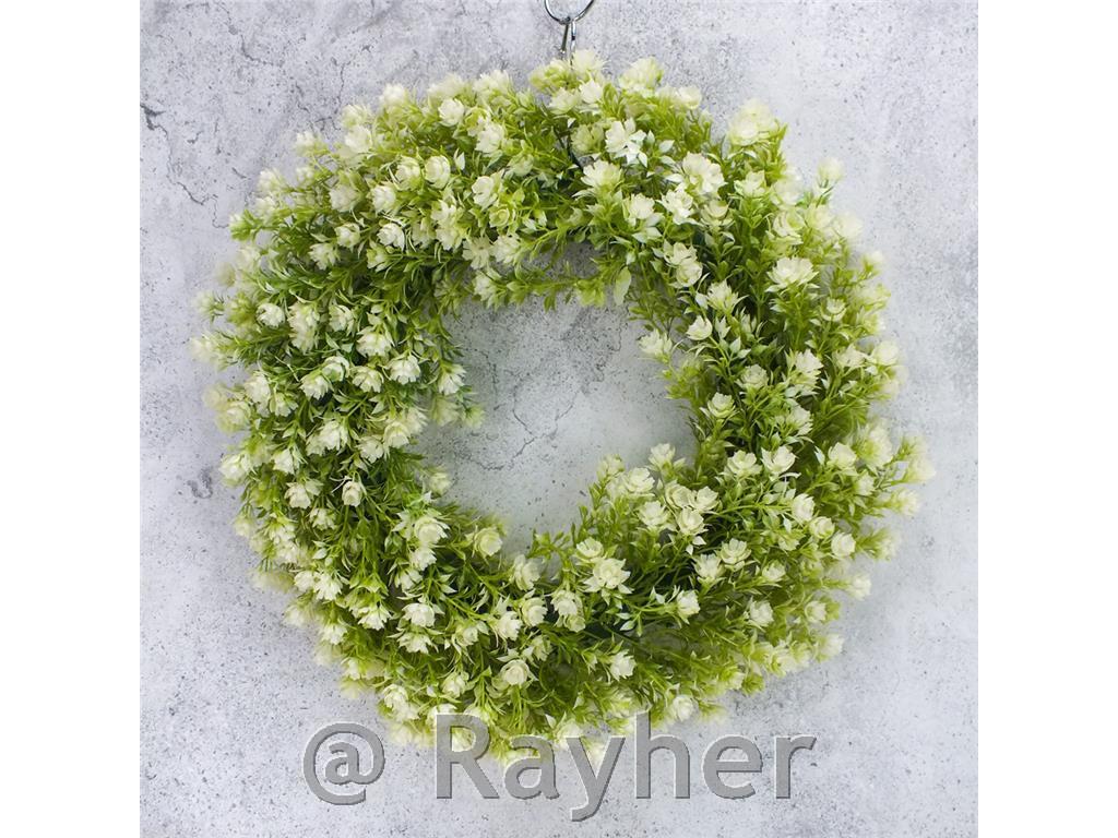 Ghirlanda con piccoli fiori bianchi,43cm